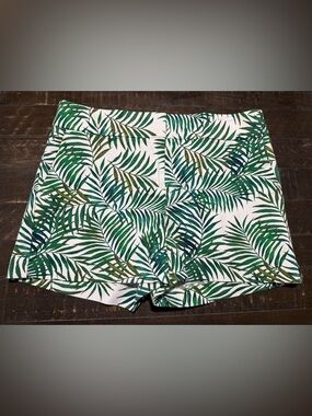 Ann Taylor LOFT The Riviera Tropical Palm Print Shorts Sz 4 Spring Summer Beach